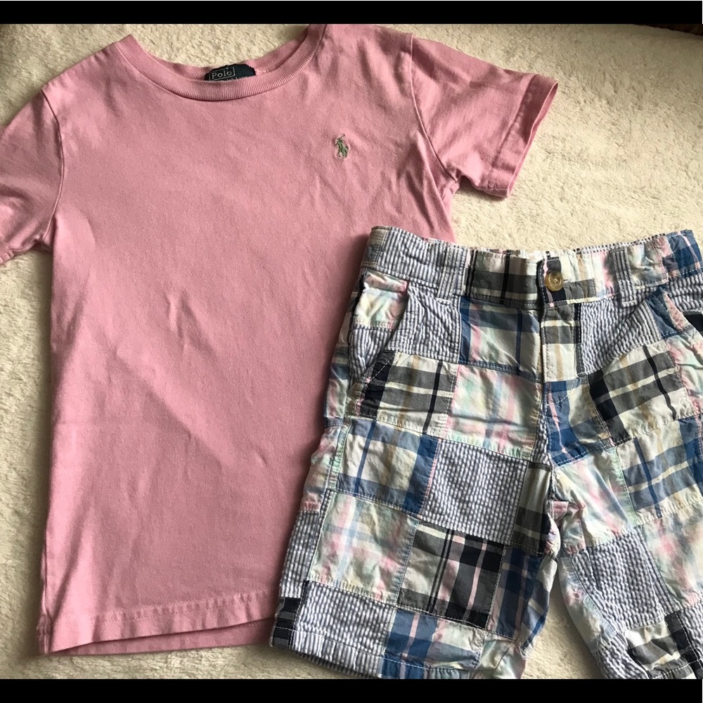 Boys Janie & Jack shorts with Ralph Lauren shirt